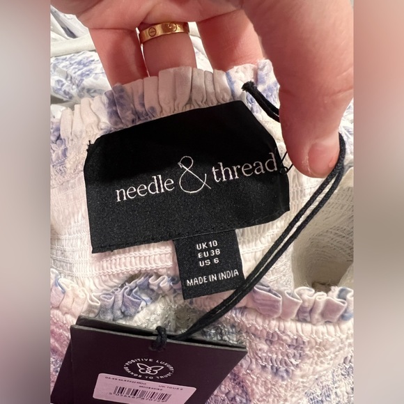 Needle & Thread NEW Rambling Roses Cotton Smocked Midi Dress - Picture 7 of 8